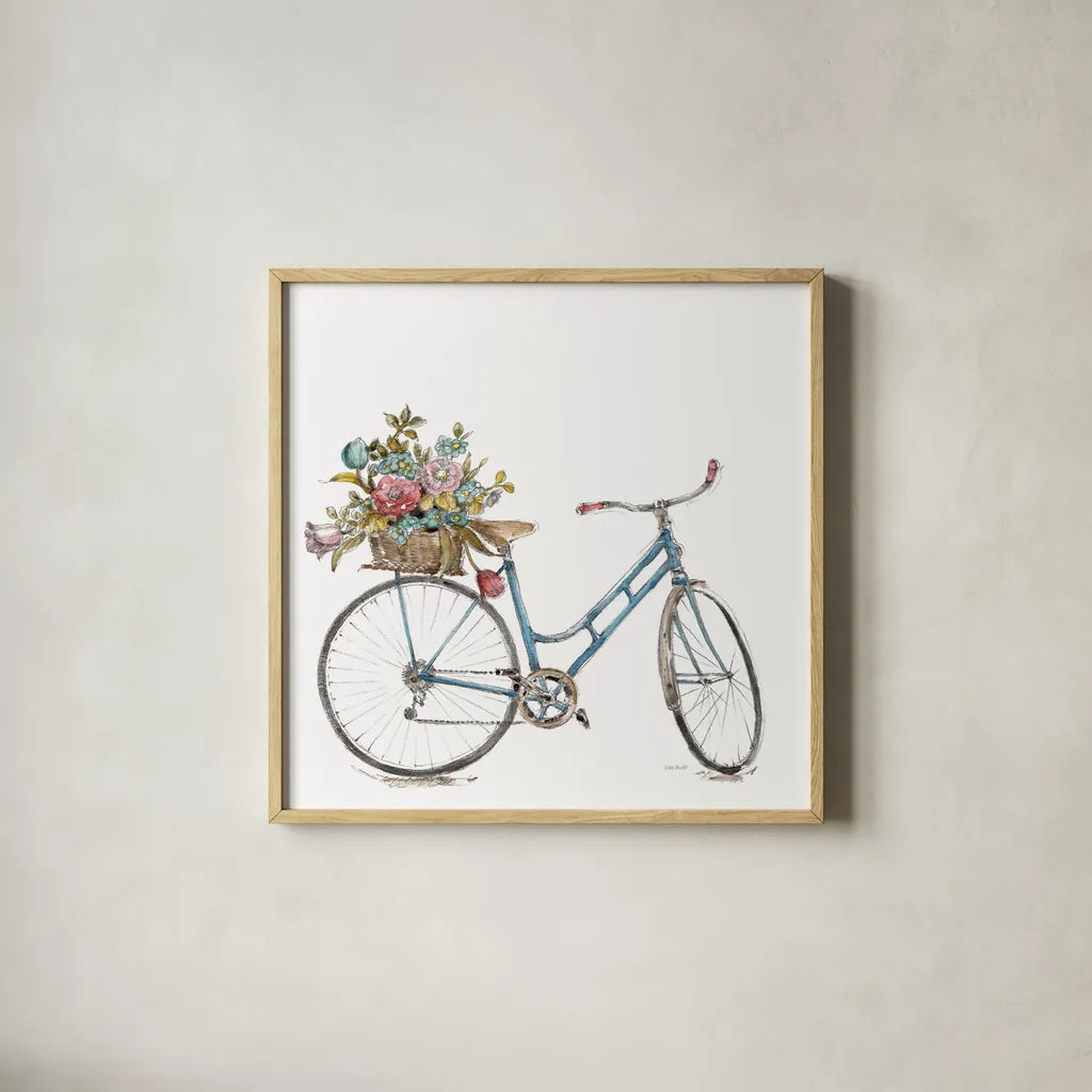 Paris Forever III v2 White by Lisa Audit. Shown in a natural wood glass frame for a timeless modern aesthetic. Available as an archival giclee rolled canvas, fine art paper, or poster print. SKU 52916a.