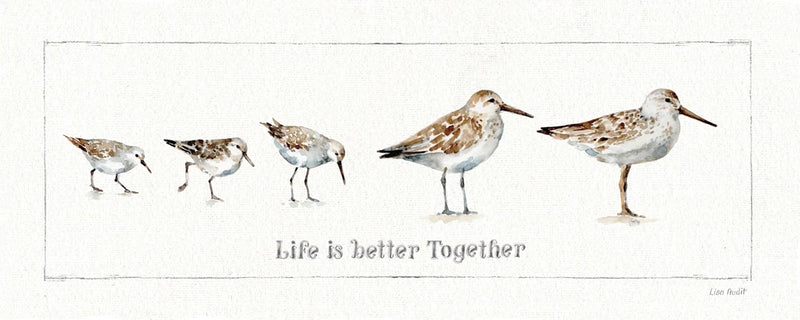 Pebbles and Sandpipers I by Lisa Audit