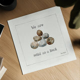 Pebbles and Sandpipers VI by Lisa Audit. Shown as a detailed flat fine art print, highlighting archival giclee quality. Available as an archival giclee rolled canvas, fine art paper, or poster print. SKU 17991a.