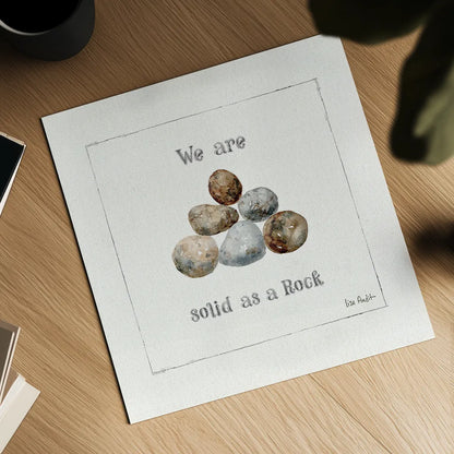 Pebbles and Sandpipers VI by Lisa Audit. Shown as a detailed flat fine art print, highlighting archival giclee quality. Available as an archival giclee rolled canvas, fine art paper, or poster print. SKU 17991a.