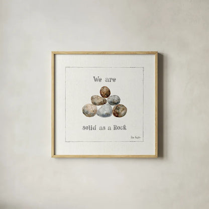 Pebbles and Sandpipers VI by Lisa Audit. Shown in a natural wood glass frame for a timeless modern aesthetic. Available as an archival giclee rolled canvas, fine art paper, or poster print. SKU 17991a.