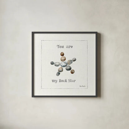 Pebbles and Sandpipers VII by Lisa Audit. Shown in a sleek black glass frame for a contemporary gallery look. Available as an archival giclee rolled canvas, fine art paper, or poster print. SKU 17992a.