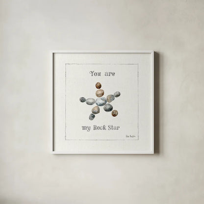 Pebbles and Sandpipers VII by Lisa Audit. Shown in a crisp white glass frame for a clean and minimalist style. Available as an archival giclee rolled canvas, fine art paper, or poster print. SKU 17992a.