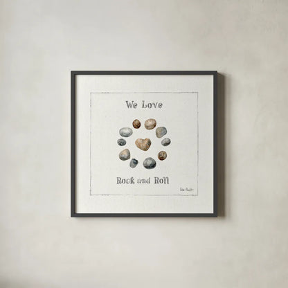 Pebbles and Sandpipers VIII by Lisa Audit. Shown in a sleek black glass frame for a contemporary gallery look. Available as an archival giclee rolled canvas, fine art paper, or poster print. SKU 17993a.