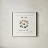Pebbles and Sandpipers VIII by Lisa Audit. Shown in a crisp white glass frame for a clean and minimalist style. Available as an archival giclee rolled canvas, fine art paper, or poster print. SKU 17993a.