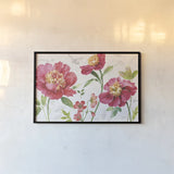 Pink Garden I by Lisa Audit. shown as a paper print in a black flame. Available as a archival giclee rolled canvas, fine art paper, or poster print. SKU 34779i.