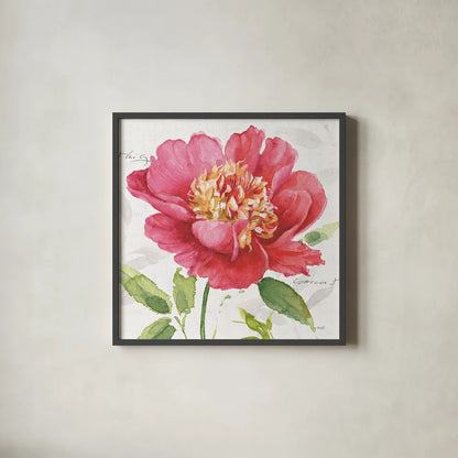 Pink Garden II by Lisa Audit. Shown in a sleek black glass frame for a contemporary gallery look. Available as an archival giclee rolled canvas, fine art paper, or poster print. SKU 34780a.