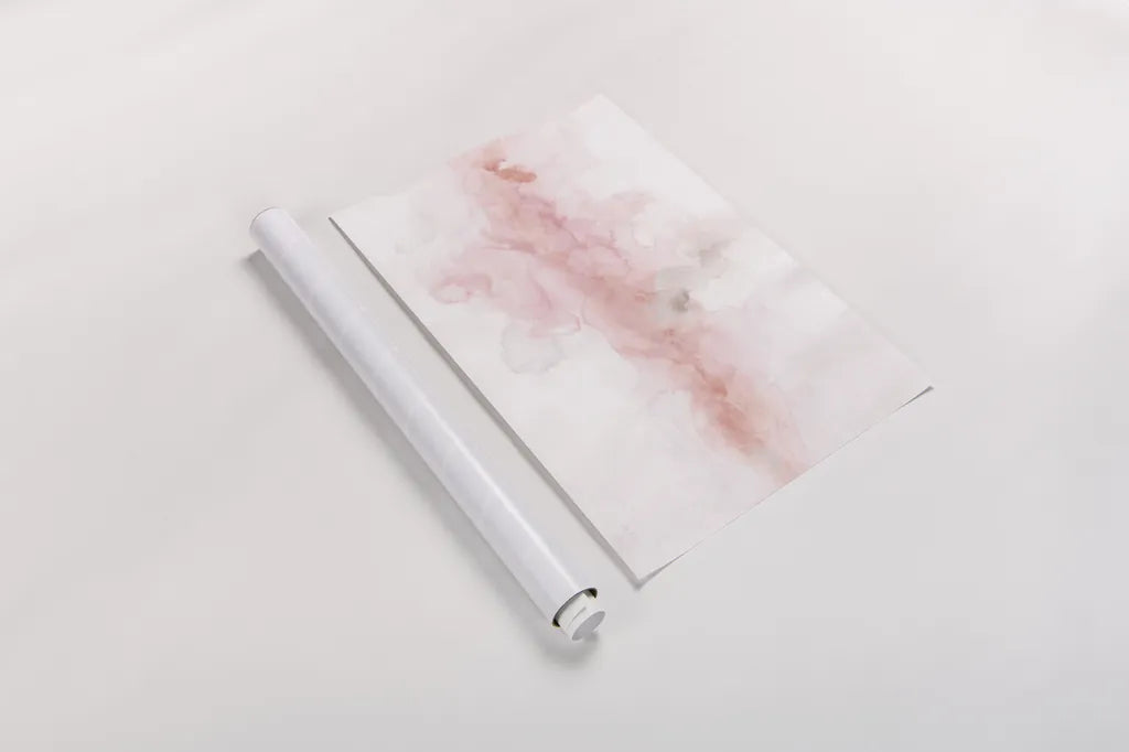 Rainbow Seeds Abstract Blush Gray Crop by Lisa Audit. shown as a rolled paper print. Available as archival giclee rolled canvas, fine art paper, or poster print. SKU 43573i.