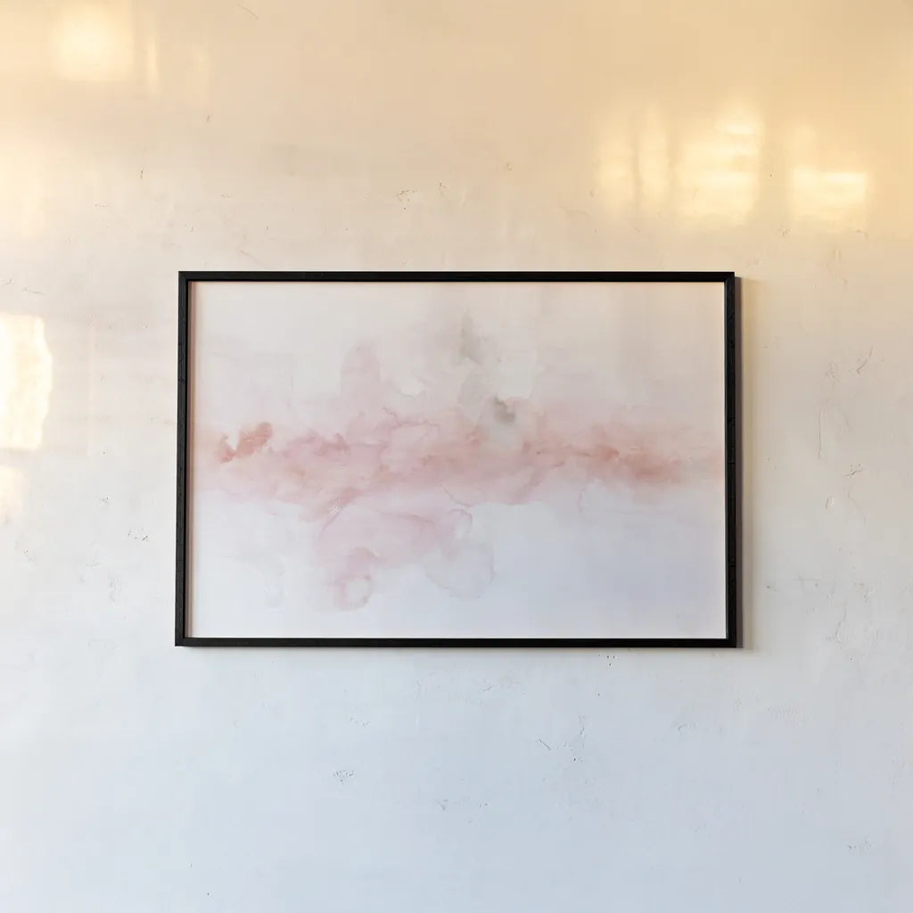 Rainbow Seeds Abstract Blush Gray Crop by Lisa Audit. shown as a paper print in a black flame. Available as a archival giclee rolled canvas, fine art paper, or poster print. SKU 43573i.