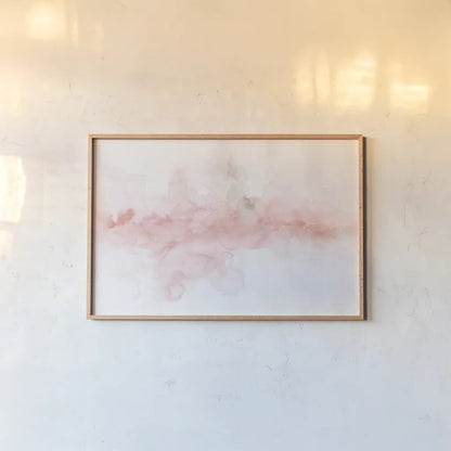 Rainbow Seeds Abstract Blush Gray Crop by Lisa Audit. shown as a paper print in a natural frame. Available as a archival giclee rolled canvas, fine art paper, or poster print. SKU 43573i.