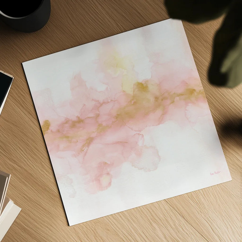 Rainbow Seeds Abstract Gold Sq by Lisa Audit. Shown as a detailed flat fine art print, highlighting archival giclee quality. Available as an archival giclee rolled canvas, fine art paper, or poster print. SKU 71366a.