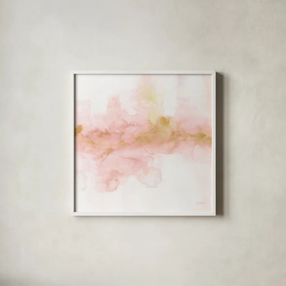 Rainbow Seeds Abstract Gold Sq by Lisa Audit. Shown in a crisp white glass frame for a clean and minimalist style. Available as an archival giclee rolled canvas, fine art paper, or poster print. SKU 71366a.