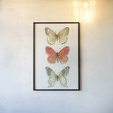 Rainbow Seeds Butterflies Fall I by Lisa Audit. shown as a paper print in a black flame. Available as a archival giclee rolled canvas, fine art paper, or poster print. SKU 102339h.