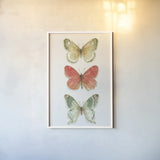 Rainbow Seeds Butterflies Fall I by Lisa Audit. shown as a paper print in a white frame. Available as a archival giclee rolled canvas, fine art paper, or poster print. SKU 102339h.