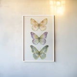 Rainbow Seeds Butterflies Fall II by Lisa Audit. shown as a paper print in a white frame. Available as a archival giclee rolled canvas, fine art paper, or poster print. SKU 102340h.