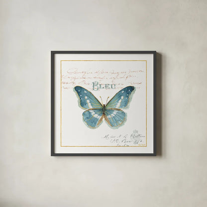 Rainbow Seeds Butterflies V by Lisa Audit. Shown in a sleek black glass frame for a contemporary gallery look. Available as an archival giclee rolled canvas, fine art paper, or poster print. SKU 22231a.