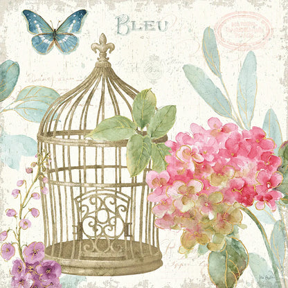 Rainbow Seeds Floral Birdcage II v2 by Lisa Audit. SKU 18822a. Archival Giclee Fine art print for wall decor.