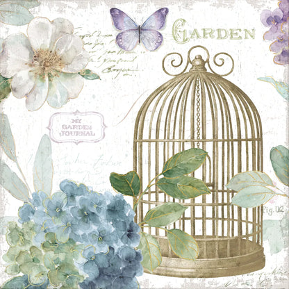 Rainbow Seeds Floral Birdcage III v2 by Lisa Audit. SKU 87450a. Archival Giclee Fine art print for wall decor.