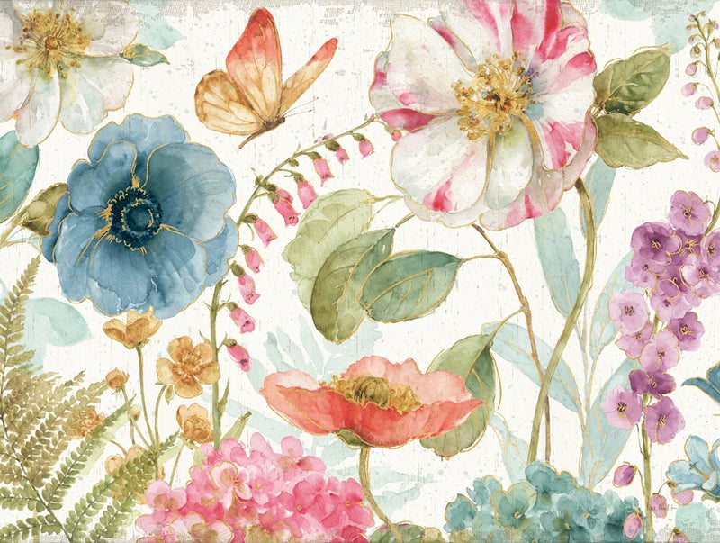 Rainbow Seeds Flowers I on Wood Crop by Lisa Audit