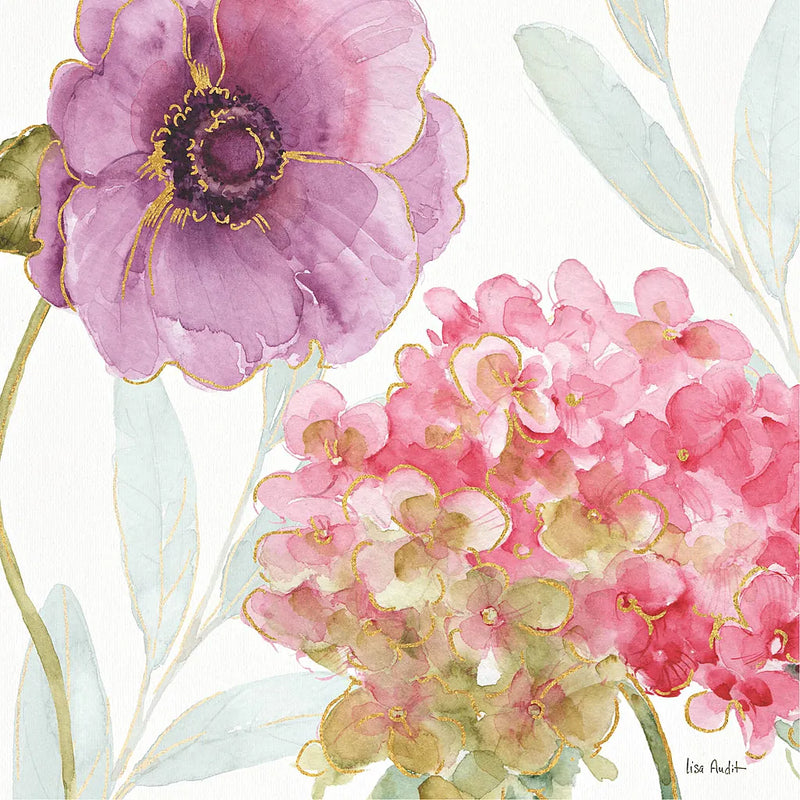 Rainbow Seeds Flowers V by Lisa Audit. SKU 22230a. Archival Giclee Fine art print for wall decor.