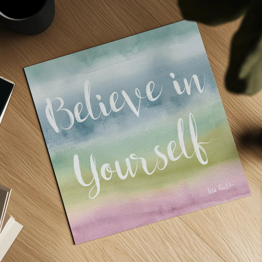 Rainbow Seeds Painted Pattern XIV Cool Believe by Lisa Audit. Shown as a detailed flat fine art print, highlighting archival giclee quality. Available as an archival giclee rolled canvas, fine art paper, or poster print. SKU 23437a.