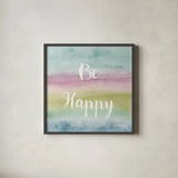 Rainbow Seeds Painted Pattern XIV Cool Happy by Lisa Audit. Shown in a sleek black glass frame for a contemporary gallery look. Available as an archival giclee rolled canvas, fine art paper, or poster print. SKU 23434a.