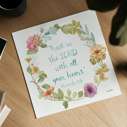 Rainbow Seeds Proverb II by Lisa Audit. Shown as a detailed flat fine art print, highlighting archival giclee quality. Available as an archival giclee rolled canvas, fine art paper, or poster print. SKU 37133a.