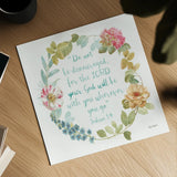 Rainbow Seeds Proverb III by Lisa Audit. Shown as a detailed flat fine art print, highlighting archival giclee quality. Available as an archival giclee rolled canvas, fine art paper, or poster print. SKU 38688a.
