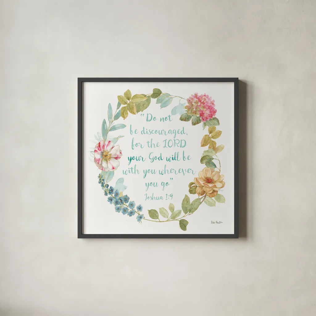 Rainbow Seeds Proverb III by Lisa Audit. Shown in a sleek black glass frame for a contemporary gallery look. Available as an archival giclee rolled canvas, fine art paper, or poster print. SKU 38688a.