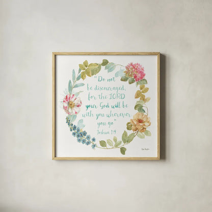 Rainbow Seeds Proverb III by Lisa Audit. Shown in a natural wood glass frame for a timeless modern aesthetic. Available as an archival giclee rolled canvas, fine art paper, or poster print. SKU 38688a.