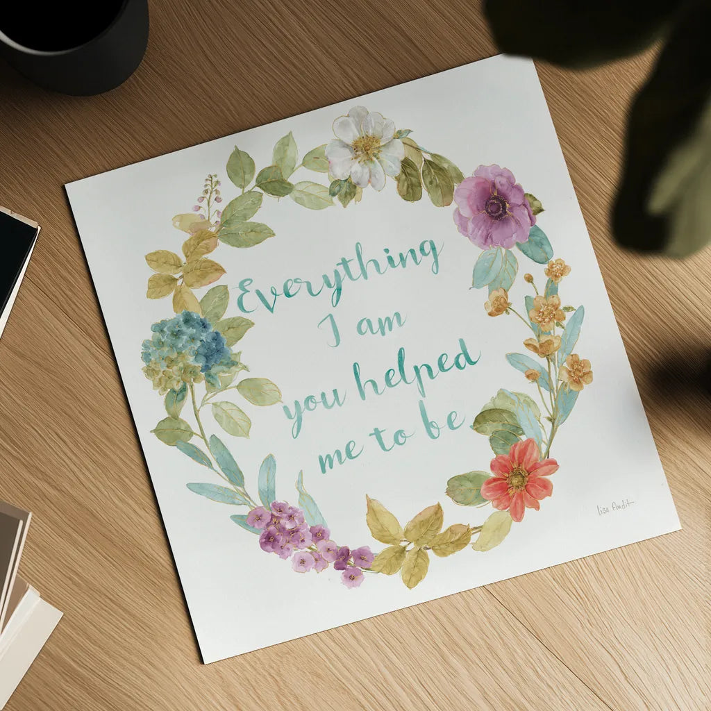 Rainbow Seeds Wreath III Everything by Lisa Audit. Shown as a detailed flat fine art print, highlighting archival giclee quality. Available as an archival giclee rolled canvas, fine art paper, or poster print. SKU 41679a.