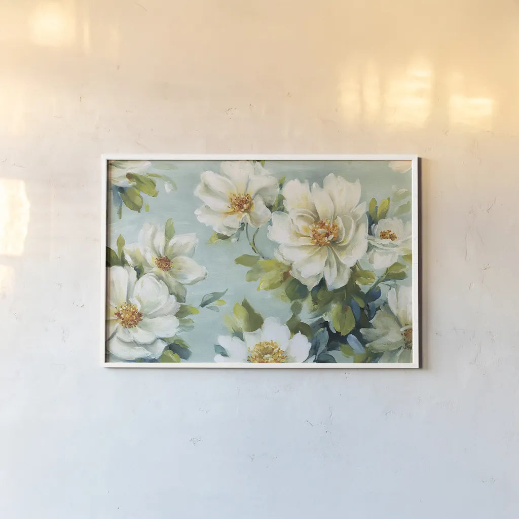 Reflections I Crop by Lisa Audit. shown as a paper print in a white frame. Available as a archival giclee rolled canvas, fine art paper, or poster print. SKU 13204i.