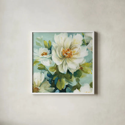 Reflections III Crop by Lisa Audit. Shown in a crisp white glass frame for a clean and minimalist style. Available as an archival giclee rolled canvas, fine art paper, or poster print. SKU 13252a.