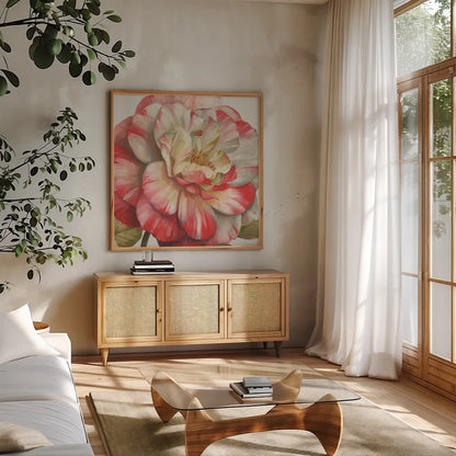 Romantic Afternoon Light Crop II by Lisa Audit. Shown in a natural wood frame in a cozy modern living room. Available as an archival giclee rolled canvas, fine art paper, or poster print. SKU 18341a.