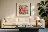 Romantic Afternoon Light Crop II by Lisa Audit. Displayed in a glass frame with matte in a clean modern living room. Available as an archival giclee rolled canvas, fine art paper, or poster print. SKU 18341a.