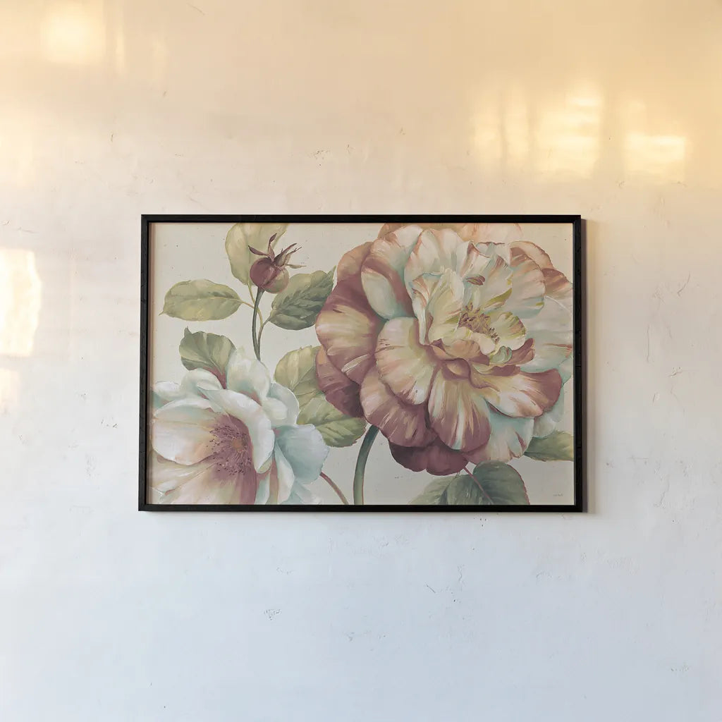 Romantic Afternoon Light II Spice by Lisa Audit. shown as a paper print in a black flame. Available as a archival giclee rolled canvas, fine art paper, or poster print. SKU 33735i.