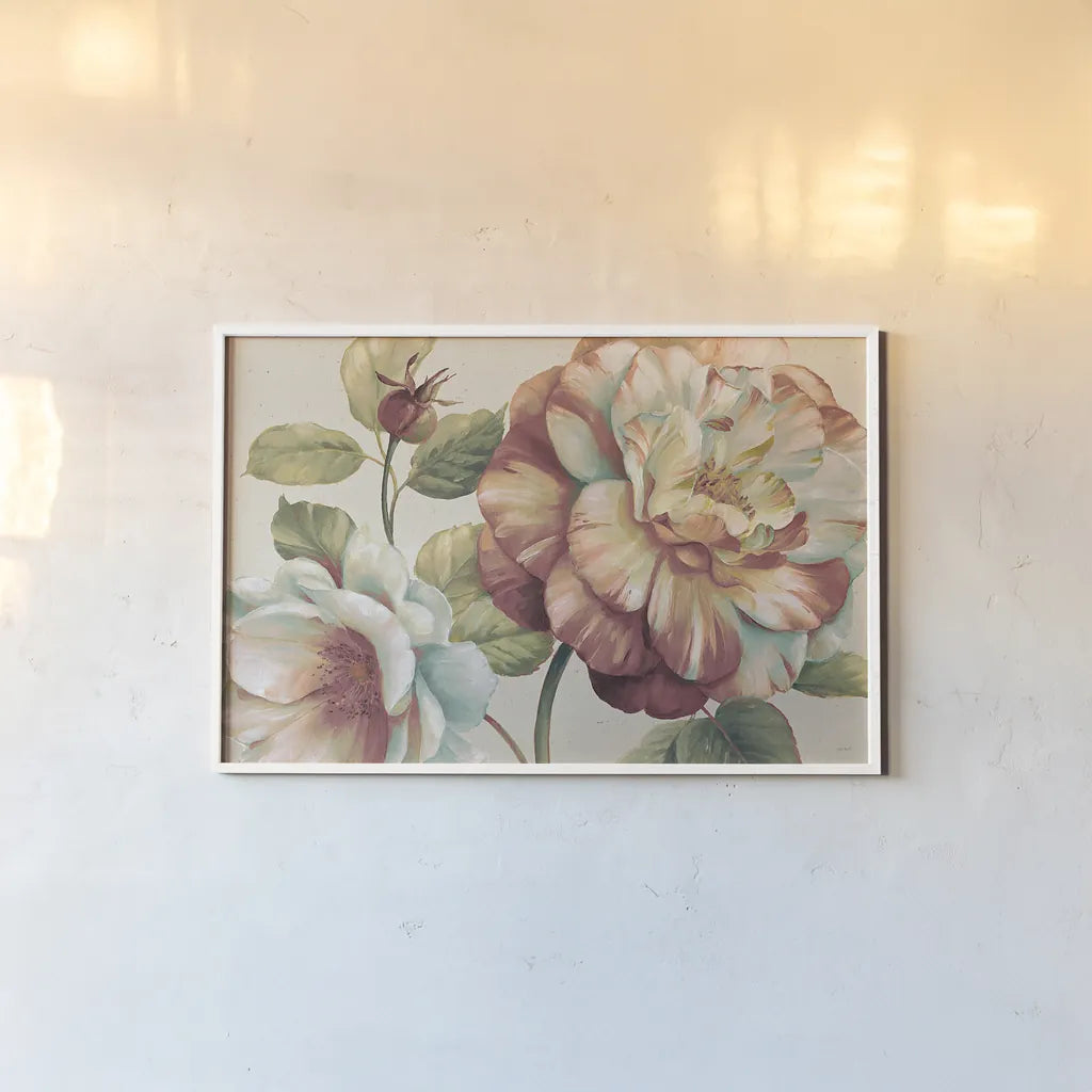 Romantic Afternoon Light II Spice by Lisa Audit. shown as a paper print in a white frame. Available as a archival giclee rolled canvas, fine art paper, or poster print. SKU 33735i.