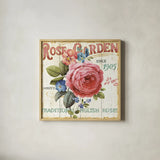 Rose Garden I by Lisa Audit. Shown in a natural wood glass frame for a timeless modern aesthetic. Available as an archival giclee rolled canvas, fine art paper, or poster print. SKU 10711a.
