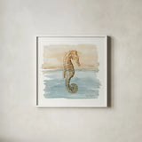 Sand and Sea III by Lisa Audit. Shown in a crisp white glass frame for a clean and minimalist style. Available as an archival giclee rolled canvas, fine art paper, or poster print. SKU 17035a.