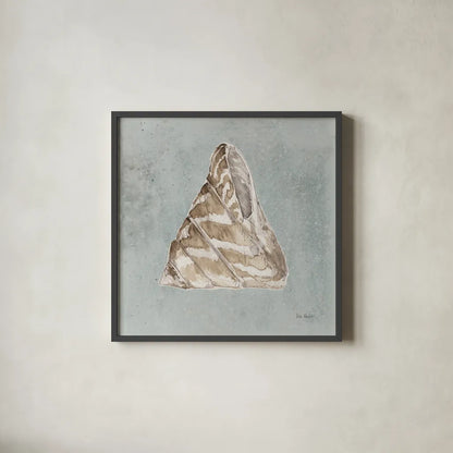 Sand and Seashells IV Right by Lisa Audit. Shown in a sleek black glass frame for a contemporary gallery look. Available as an archival giclee rolled canvas, fine art paper, or poster print. SKU 50064a.