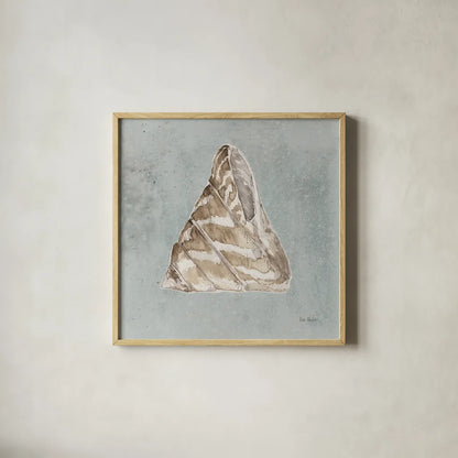 Sand and Seashells IV Right by Lisa Audit. Shown in a natural wood glass frame for a timeless modern aesthetic. Available as an archival giclee rolled canvas, fine art paper, or poster print. SKU 50064a.