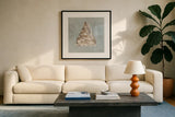 Sand and Seashells IV Right by Lisa Audit. Displayed in a glass frame with matte in a clean modern living room. Available as an archival giclee rolled canvas, fine art paper, or poster print. SKU 50064a.