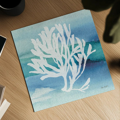 Sea Life Coral I by Lisa Audit. Shown as a detailed flat fine art print, highlighting archival giclee quality. Available as an archival giclee rolled canvas, fine art paper, or poster print. SKU 16812a.