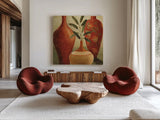 Southern Tones II by Lisa Audit. Shown as extra-large giant wall art in a modern living room. Available as an archival giclee rolled canvas, fine art paper, or poster print. SKU 1706a.