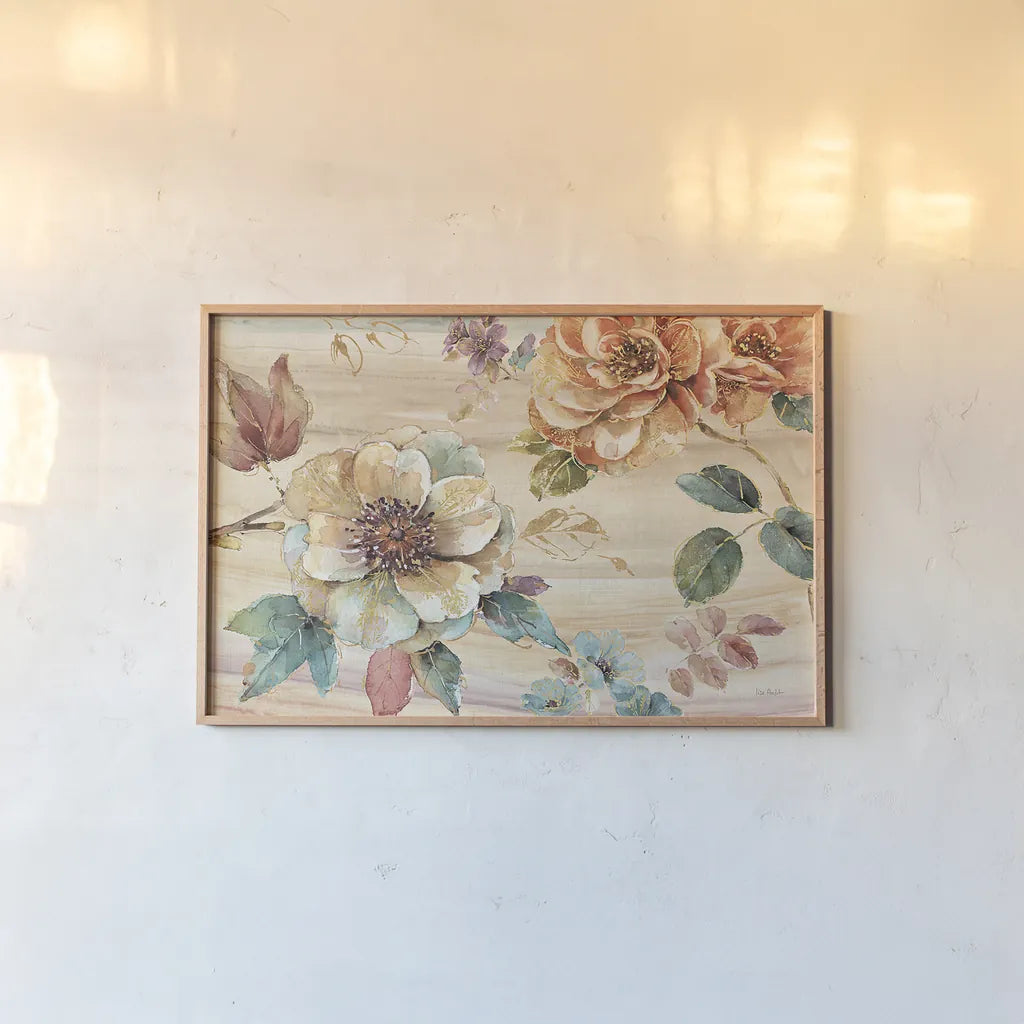 Spiced Nature I by Lisa Audit. shown as a paper print in a natural frame. Available as a archival giclee rolled canvas, fine art paper, or poster print. SKU 24815i.