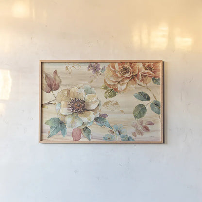 Spiced Nature I by Lisa Audit. shown as a paper print in a natural frame. Available as a archival giclee rolled canvas, fine art paper, or poster print. SKU 24815i.