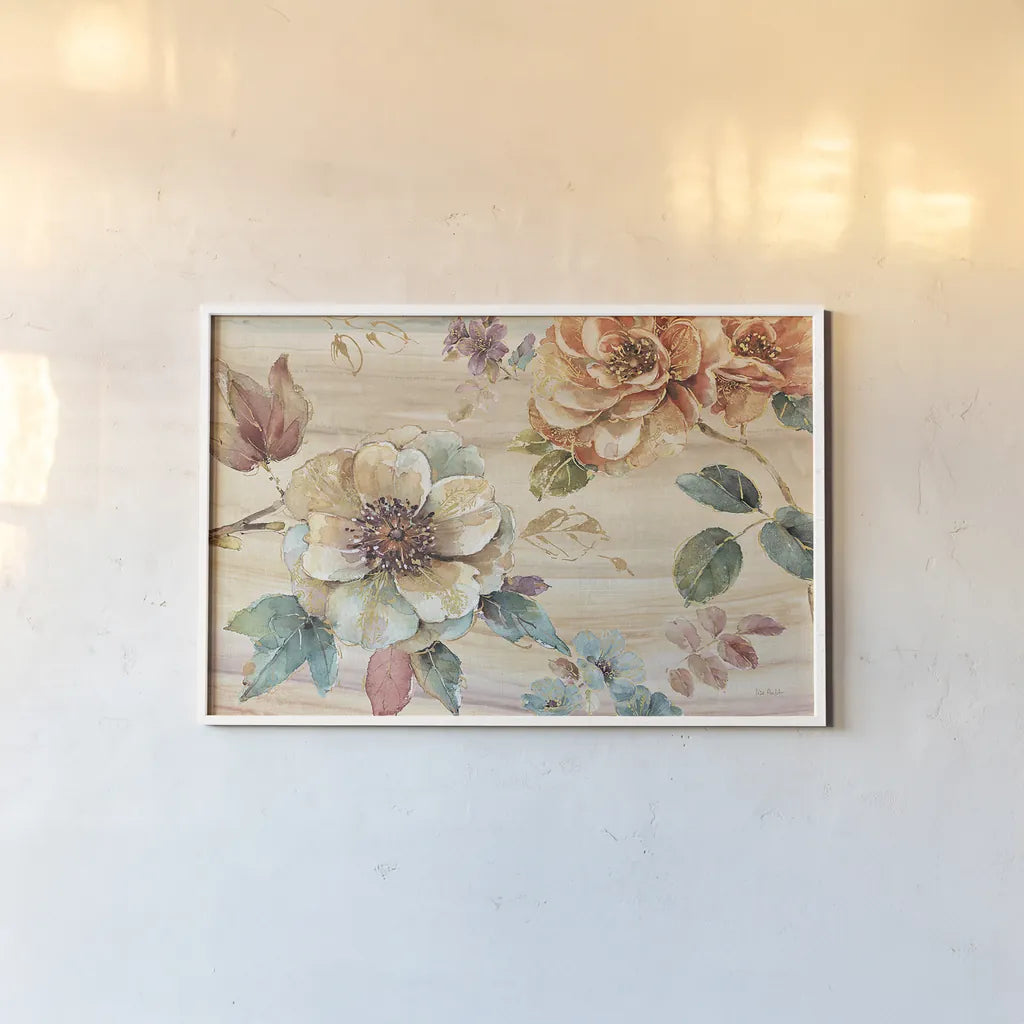 Spiced Nature I by Lisa Audit. shown as a paper print in a white frame. Available as a archival giclee rolled canvas, fine art paper, or poster print. SKU 24815i.