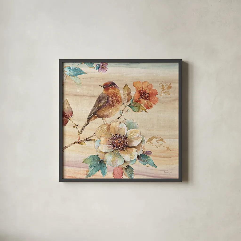 Spiced Nature II by Lisa Audit. Shown in a sleek black glass frame for a contemporary gallery look. Available as an archival giclee rolled canvas, fine art paper, or poster print. SKU 24816a.