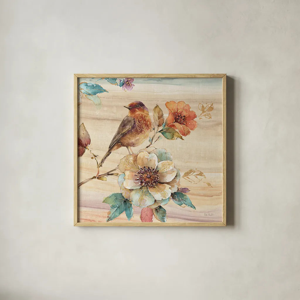 Spiced Nature II by Lisa Audit. Shown in a natural wood glass frame for a timeless modern aesthetic. Available as an archival giclee rolled canvas, fine art paper, or poster print. SKU 24816a.