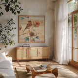 Spiced Nature II by Lisa Audit. Shown in a natural wood frame in a cozy modern living room. Available as an archival giclee rolled canvas, fine art paper, or poster print. SKU 24816a.